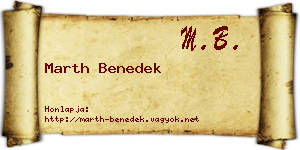 Marth Benedek névjegykártya