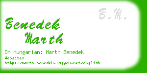 benedek marth business card